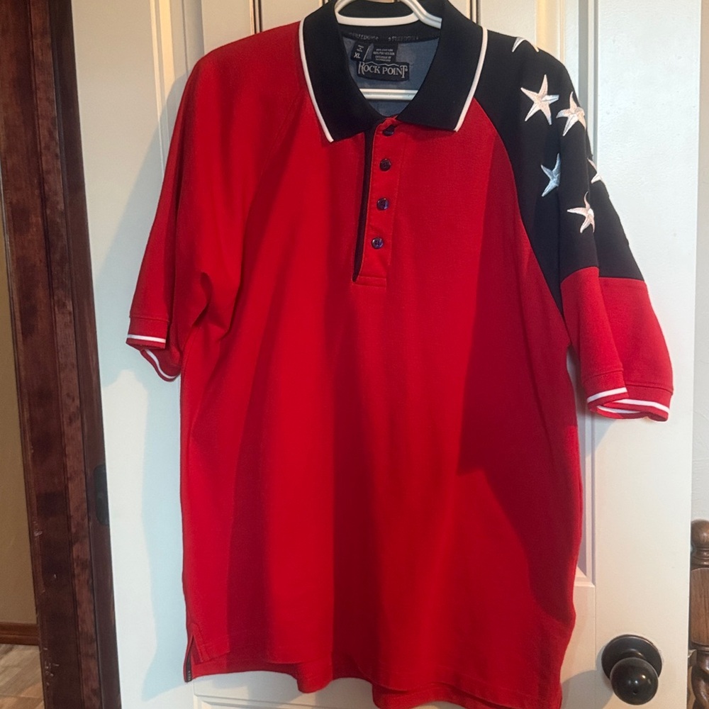 4th July Rock Port Red/Navy 4th July Polo Shirt in Excellent Condition. Xl - Picture 4 of 9